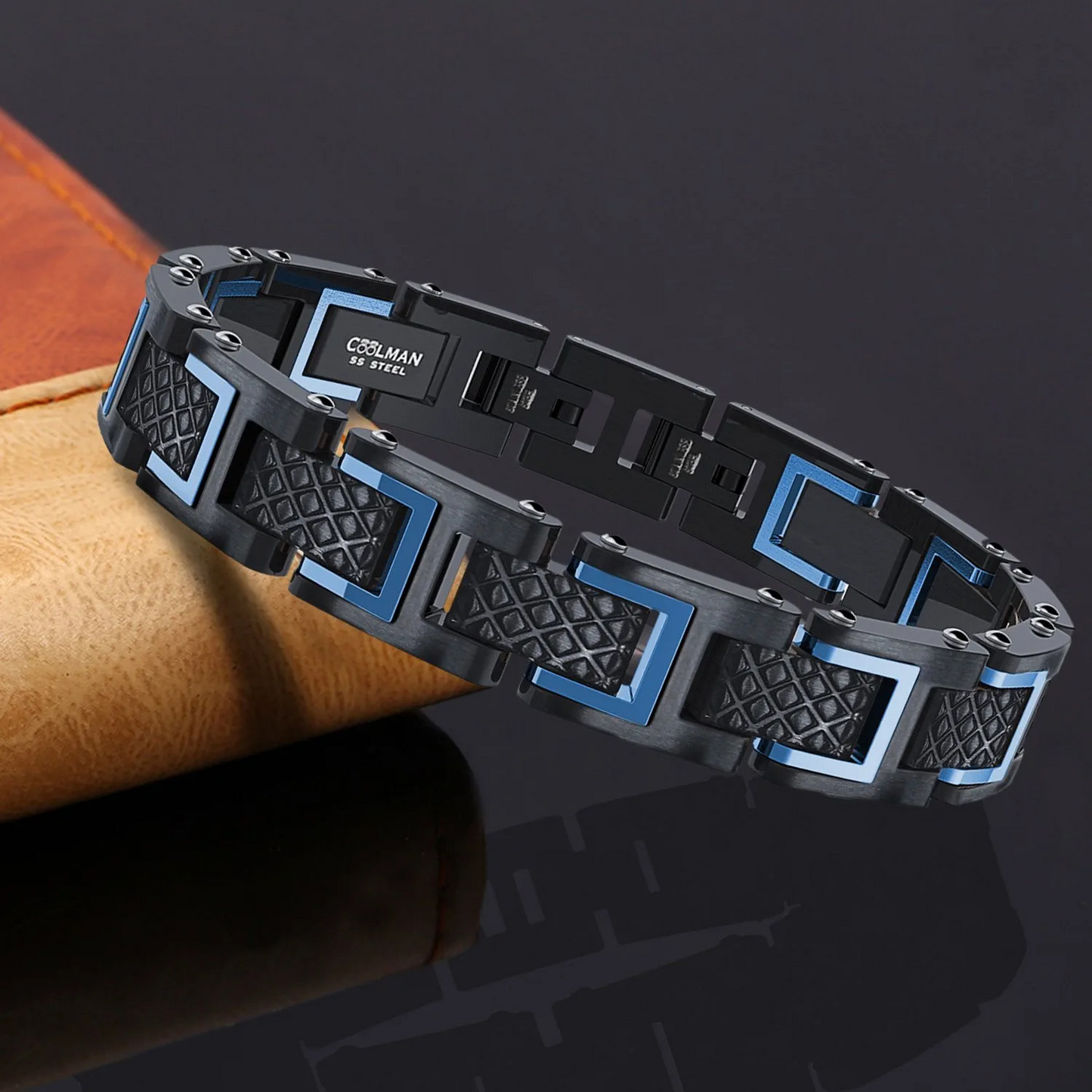 Coolman Men's Stainless Steel Bracelets for men Racing legend series