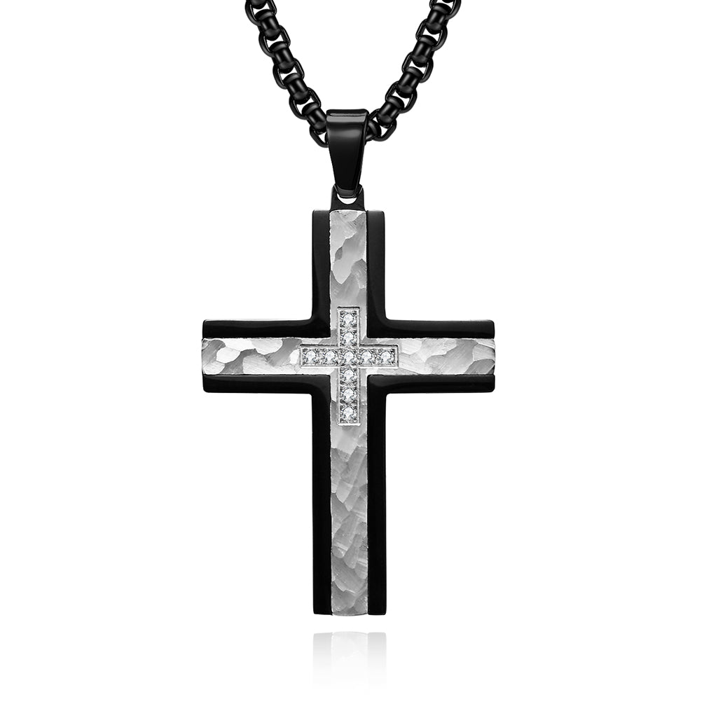 Custom Jewelry Mini Charm Vintage 316L Stainless Steel Jesus Christ Religious Cross Pendant Necklace