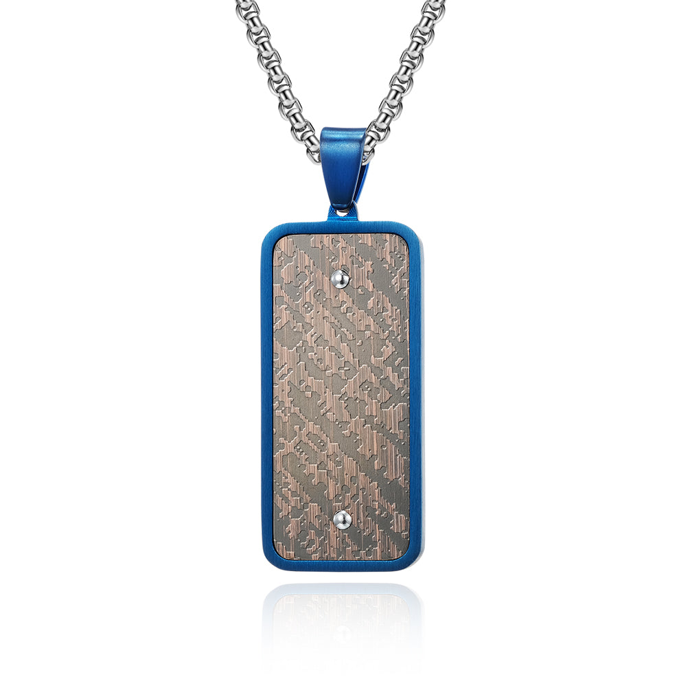 stainless steel jewelry chain custom rectangle pendant necklace