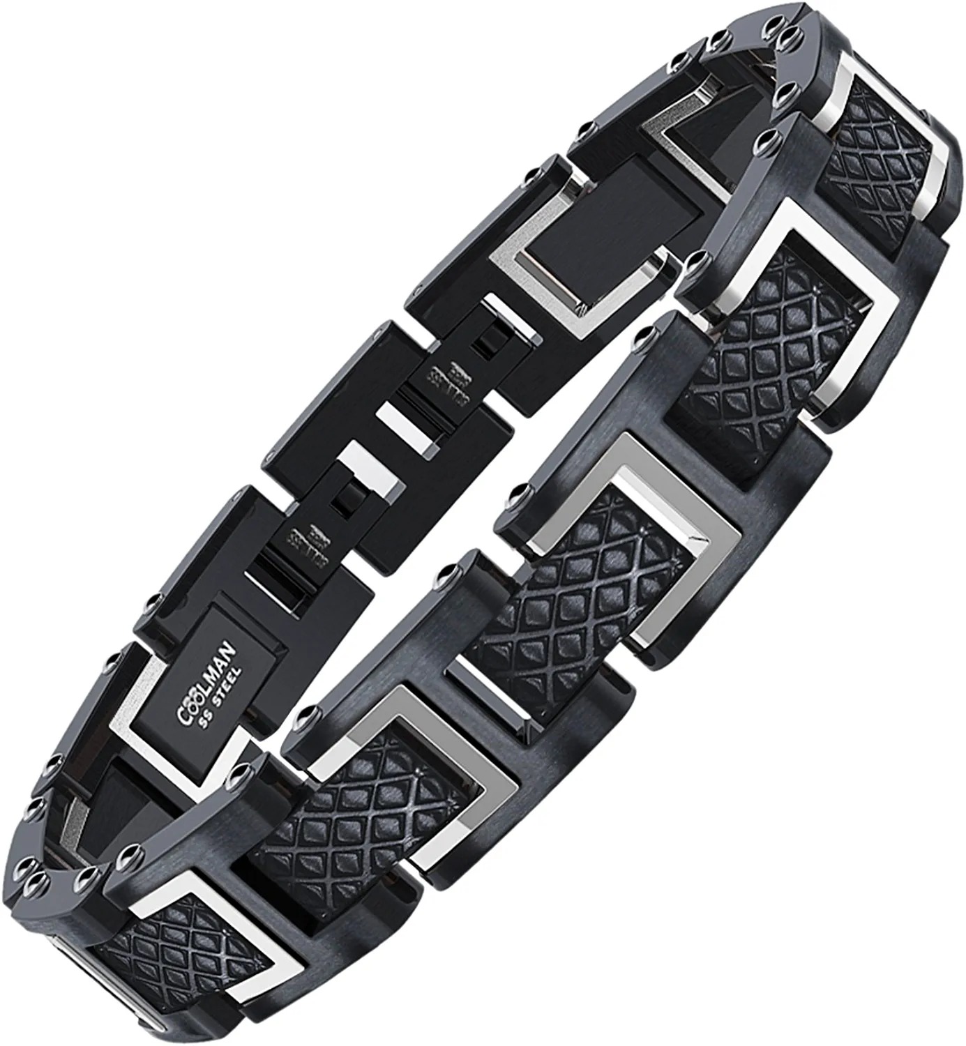 Coolman Men's Stainless Steel Bracelets for men Racing legend series
