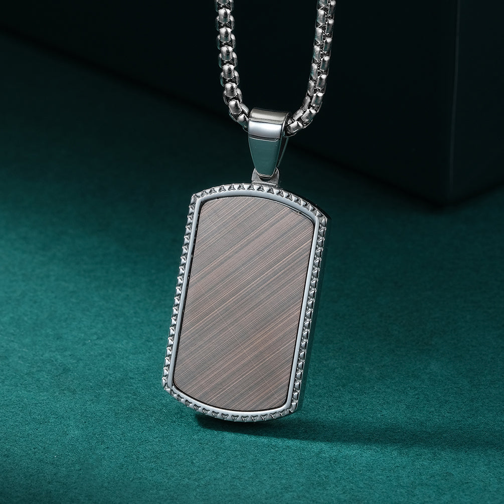 High Quality Stainless Steel Necklace Pendant Personality retangle shape
