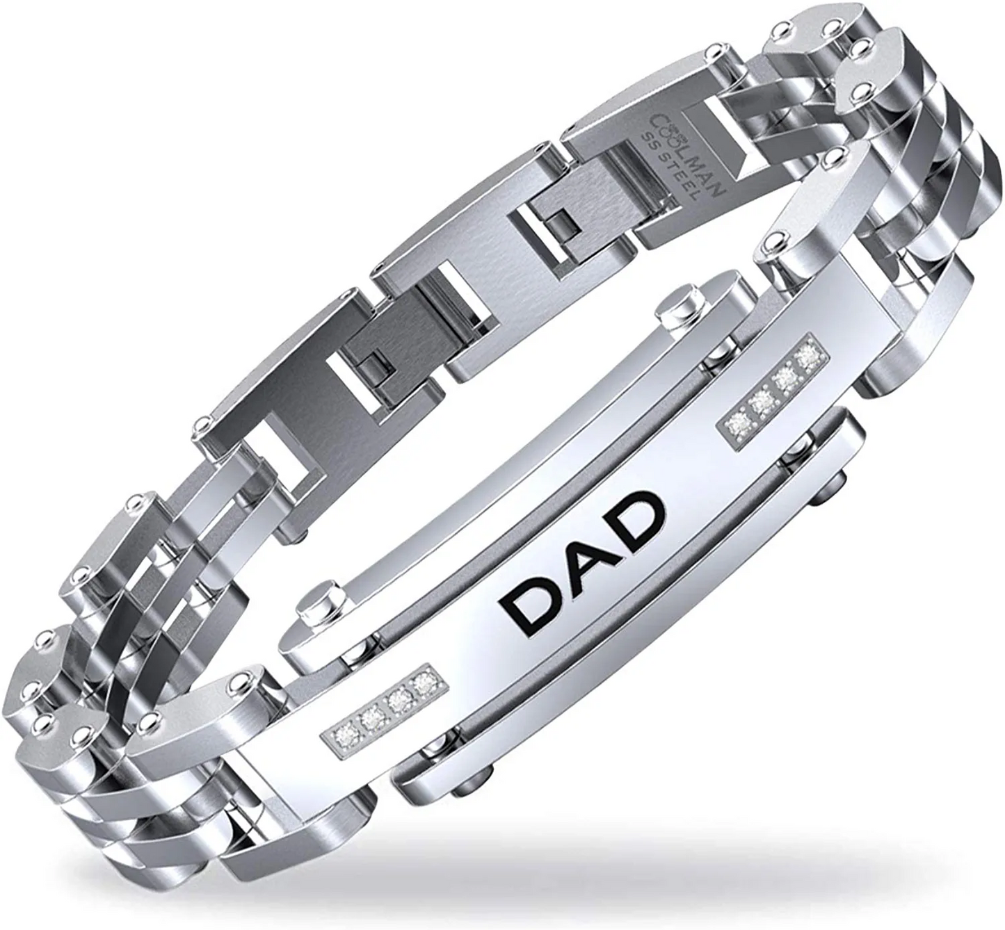 Coolman Men's Bracelet Adjustable Bracelet Extra Clasp for Dad Father